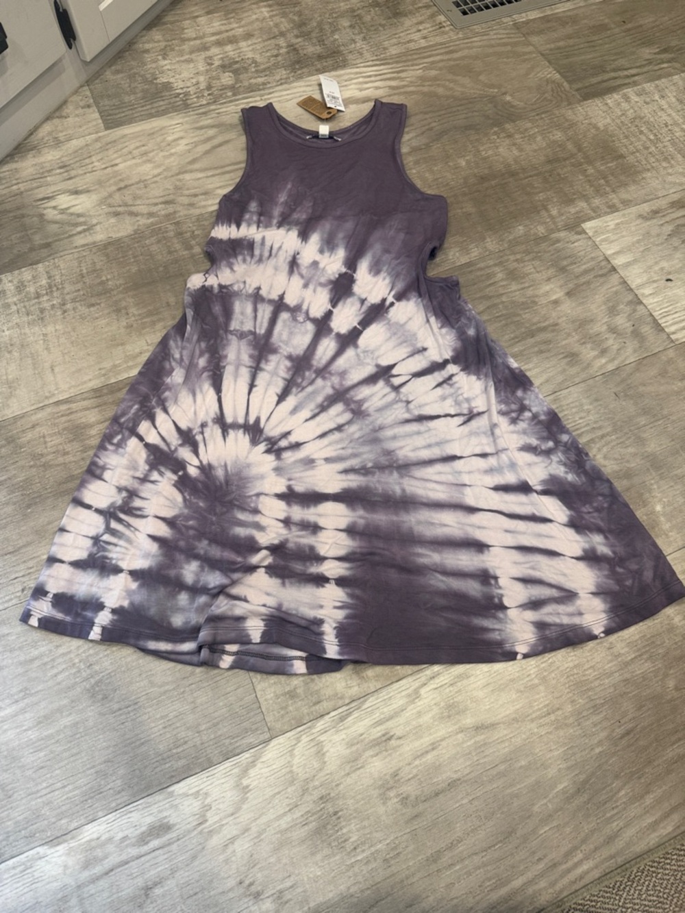 American Eagle Outfitters Purple Tie-Dye Tank Dress